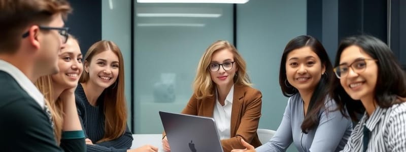 A diverse team of professionals working together in a modern office environment